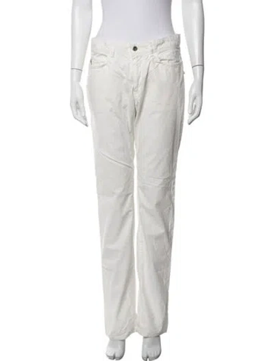 Pre-owned Versace Straight Leg Pants In White
