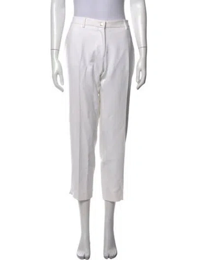 Pre-owned Versace Straight Leg Pants In White