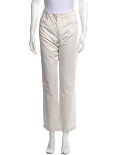 Pre-owned Versace Straight Leg Pants In White