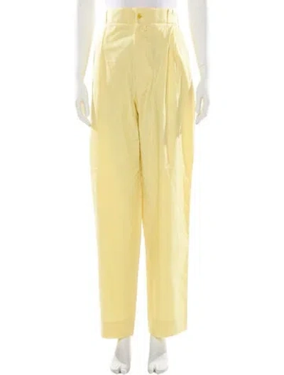 Pre-owned Versace Straight Leg Pants In Yellow