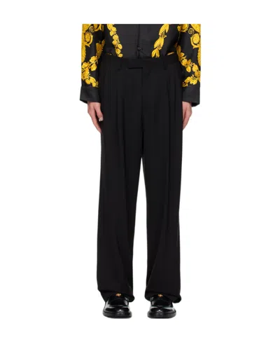 Versace Black Formal Trousers In 1b000 Black