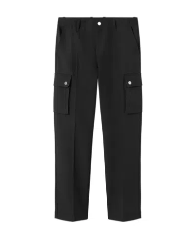 Versace Straight-leg Wool Cargo Trousers In Black