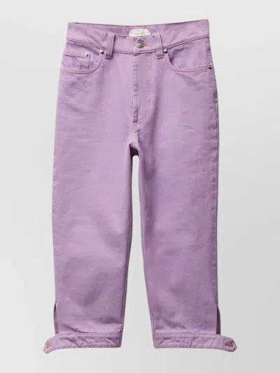 Versace Straight Trousers Back Pockets Belt Loops In Pink