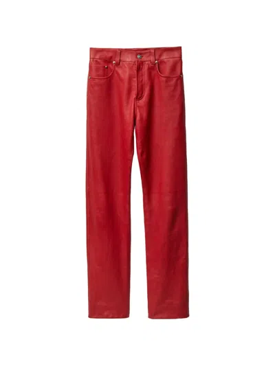 Versace Straight Trousers In Red