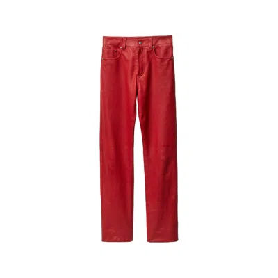 Versace Straight Trousers In Red