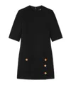 Versace Wool Gabardine Minidress In Black