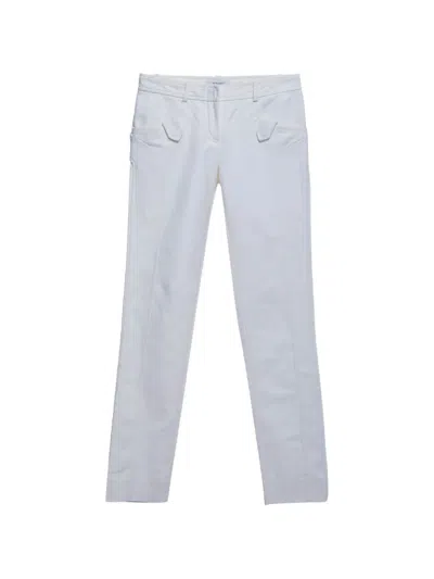 Pre-owned Versace Straight-fit Trousers In White