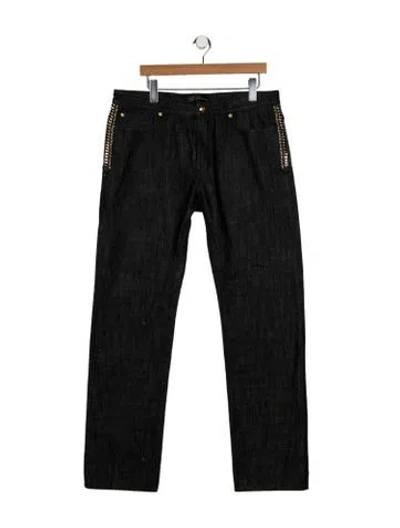 Pre-owned Versace Straight-leg Jeans In Black