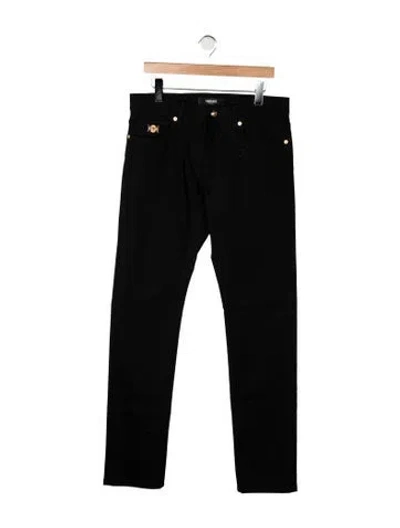 Pre-owned Versace Straight-leg Jeans In Black