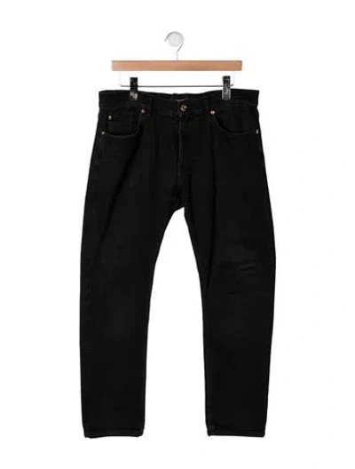 Pre-owned Versace Straight-leg Jeans In Black