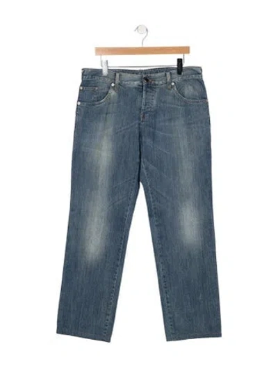 Pre-owned Versace Straight-leg Jeans In Blue