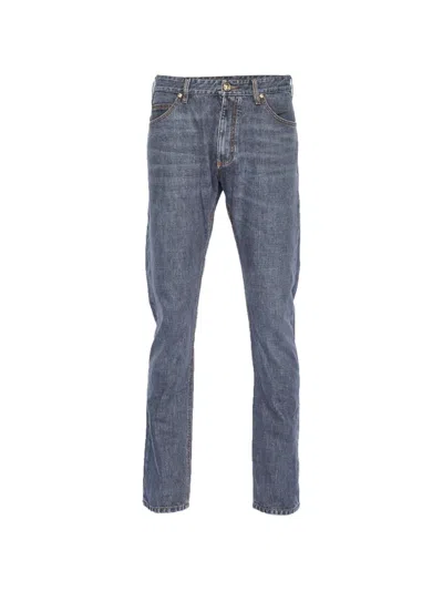 Pre-owned Versace Straight-leg Jeans In Gray