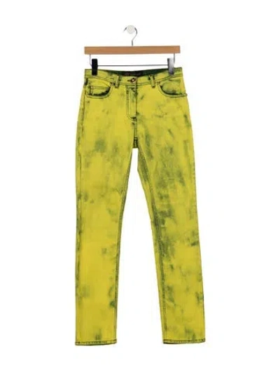 Pre-owned Versace Straight-leg Jeans In Green