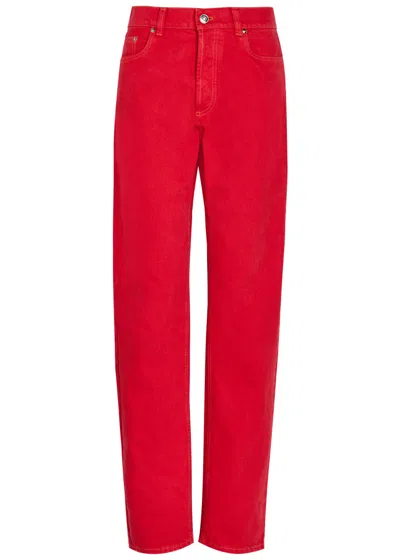Versace Straight-leg Jeans In Red