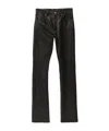 Versace Straight-leg Leather Trousers In Black