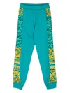 Versace Strap Detailing Cotton Track Pant In Green