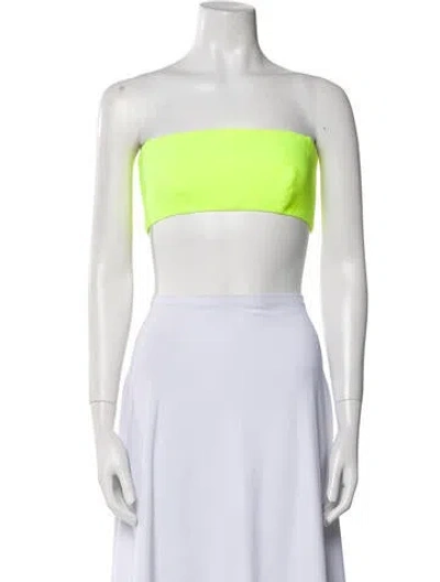 Pre-owned Versace Strapless Crop Top In Black