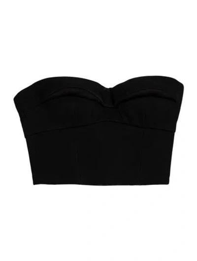 Pre-owned Versace Strapless Crop Top In Black