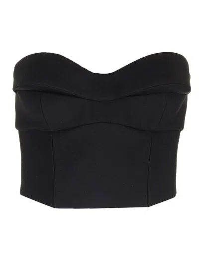 Versace Strapless Cropped Top In Black (black)