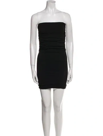 Pre-owned Versace Strapless Mini Dress In Black