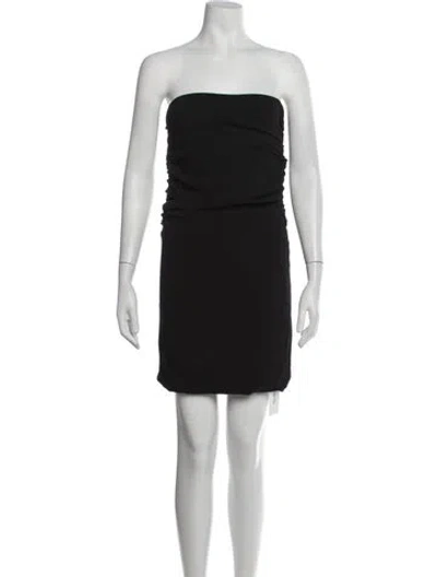 Pre-owned Versace Strapless Mini Dress In Black