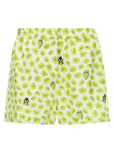 Versace Strawberry Garden Bermuda Shorts In Green