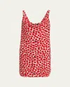 Versace Strawberry Garden Mini Dress In Whitered