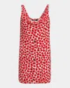 Versace Strawberry Garden Mini Dress In Whitered