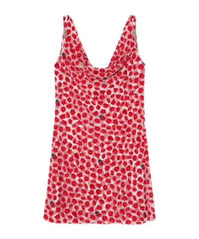 VERSACE VERSACE STRAWBERRY GARDEN DEVORE-PRINTED SLEEVELESS MINI DRESS