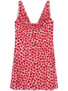 Versace Strawberry Garden Mini Dress In White