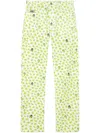 Versace Strawberry Garden Jean Ample In Grün