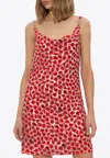 Versace Strawberry Garden Mini Dress In Red