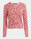 Versace Strawberry Garden Print Cardigan In Whitered