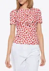 Versace Strawberry Garden Gathered Top In Red