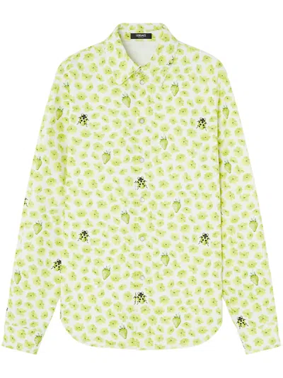 Versace Strawberry Garden Hemd In Weiss