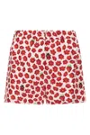 Versace 'floral Ladybug Strawberry' Elastic Waistband Shorts
