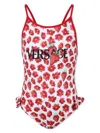 Versace Strawberry Garden Swimsuit In Red