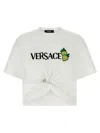 Versace Strawberry Garden Safety Pin Cropped T-shirt