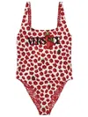Versace Strawberry Garden Barocco Reversible One-piece Swimsuit In Multicolor