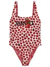Versace Strawberry Garden Barocco Reversible One-piece Swimsuit In Multicolor
