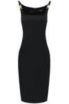 Versace Square-neck Sleeveless Responsible Techno Cady Stretch Sheath Dress In Black