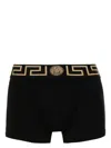 Versace Black Briefs With Elastic Waist With Medusa Print In Cotton Stretch Man In Black
