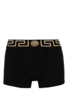 Versace Underpants Low Rise Trunk Stretch Bio Cotton Jers In Black