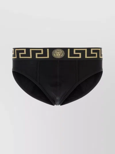 VERSACE STRETCH COTTON BRIEF SET WITH GEOMETRIC PATTERN