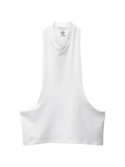 Versace Stretch Cotton-jersey Tank Top In White