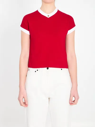 Versace Herno Stretch Cotton Jersey T-shirt In Green