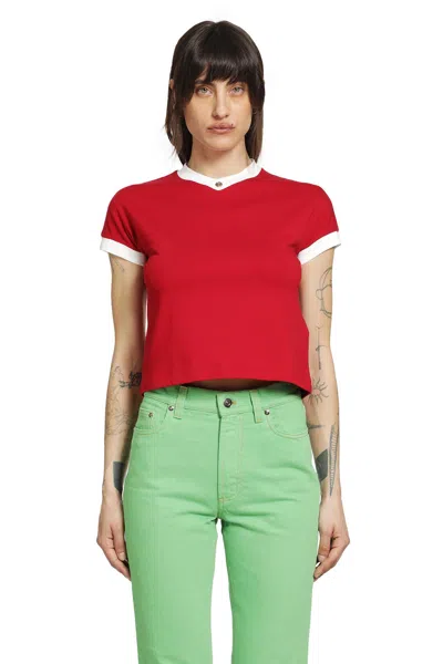 Versace Stretch Cotton Jersey T-shirt In Red