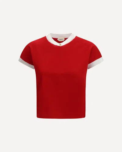 Versace Cotton V Neck Top Short Sleeves Buttons In Multi