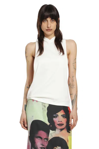 Versace Stretch Cotton Jersey Vintage Tank Top In White