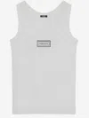 Versace Stretch Cotton Tank Top With Logo In White